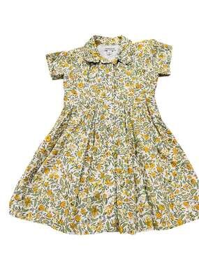 Crew & Crewcuts ruffle collar shirtress in cotton poplin dress Floral Size 4
